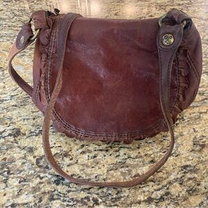 Lucky Brand Brown Leather Crossbody Bag with Vintage Charm